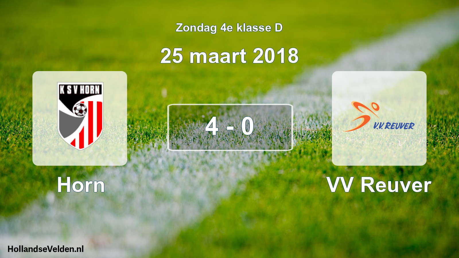 Total number of matches played: Horn - VV Reuver 4 - 0 (25 March 2018)