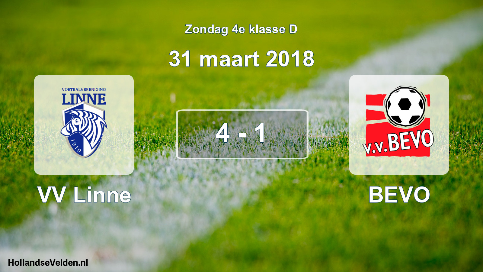 Total number of matches played: VV Linne - BEVO 4 - 1 (31 March 2018)