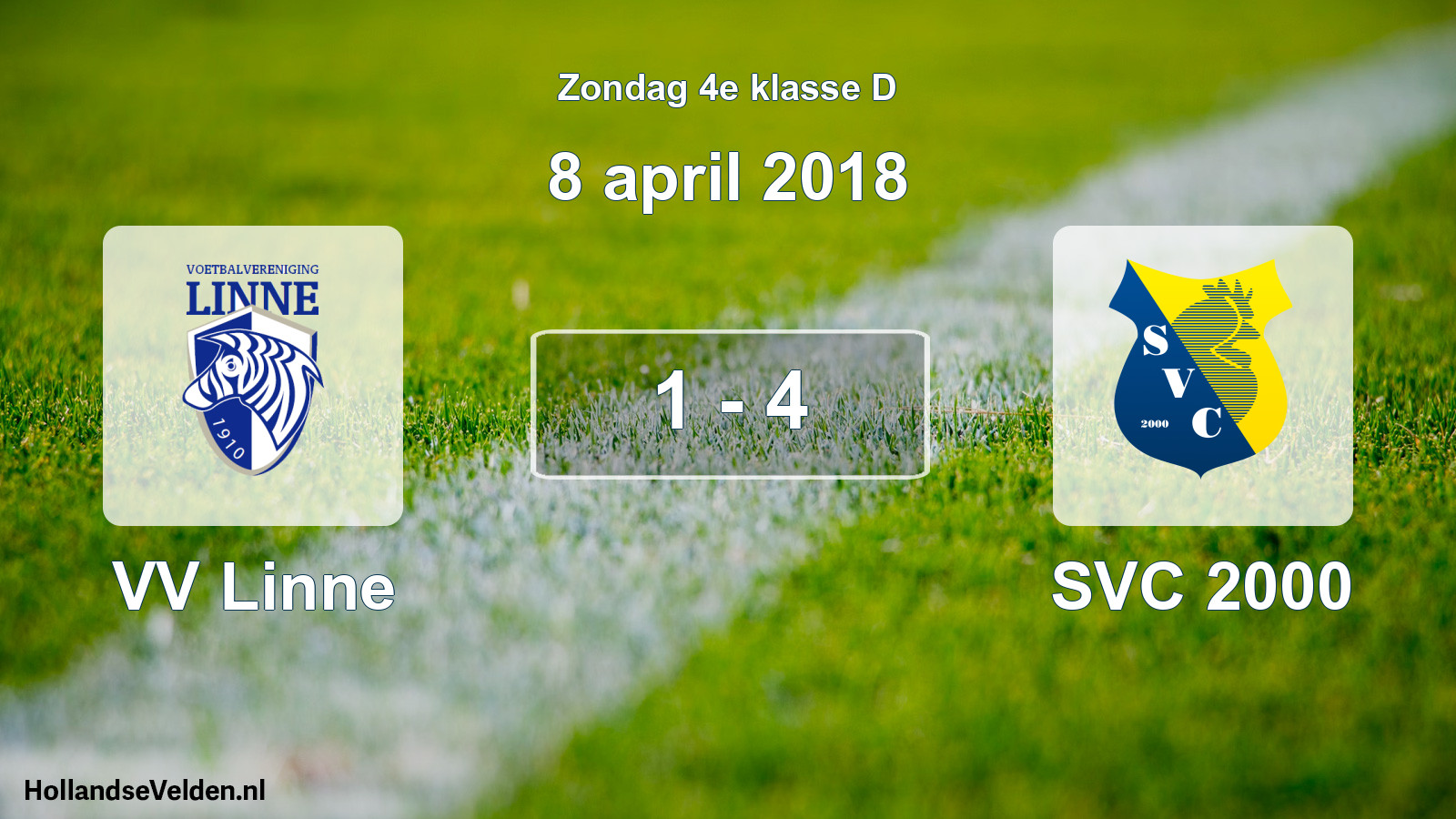 Total number of matches played: VV Linne - SVC 2000 1 - 4 (8 April 2018)