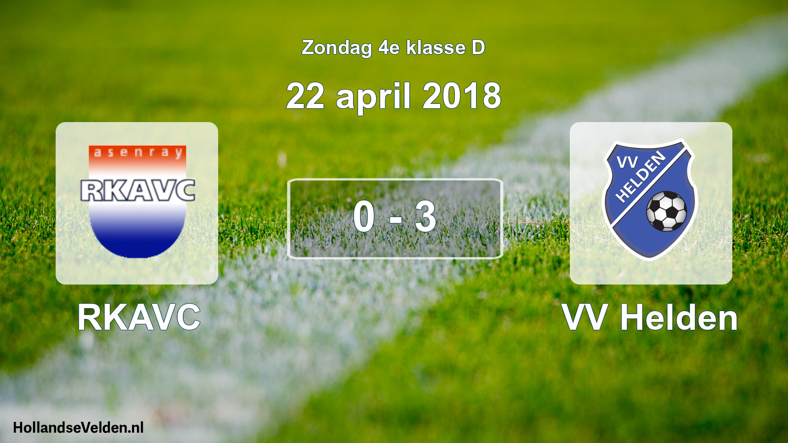 Total number of matches played: RKAVC - VV Helden 0 - 3 (22 April 2018)