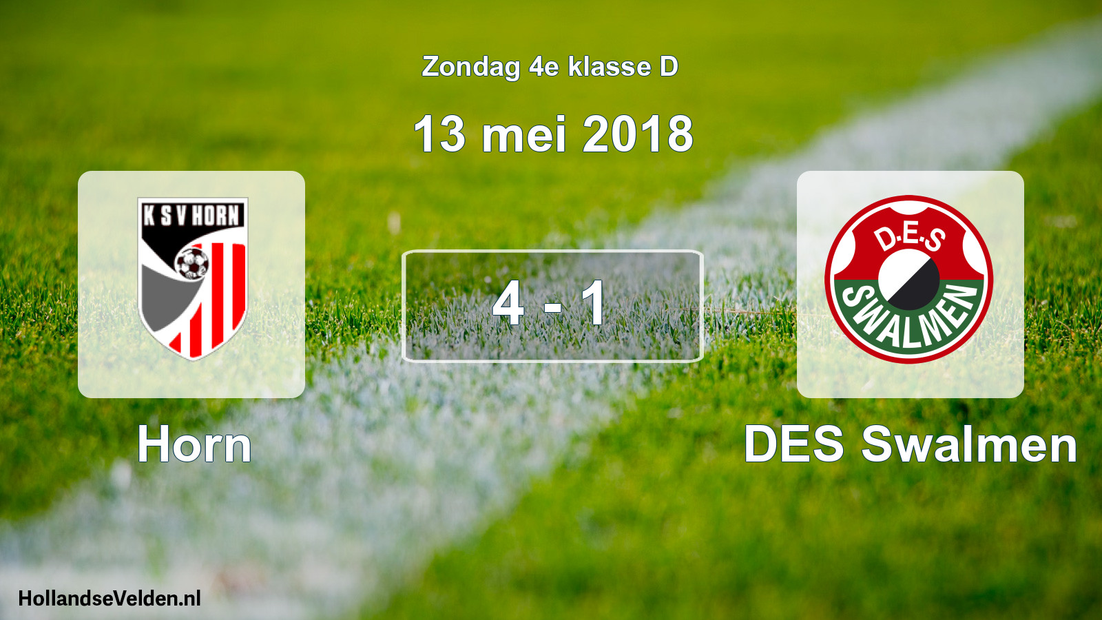 Total number of matches played: Horn - DES Swalmen 4 - 1 (13 May 2018)