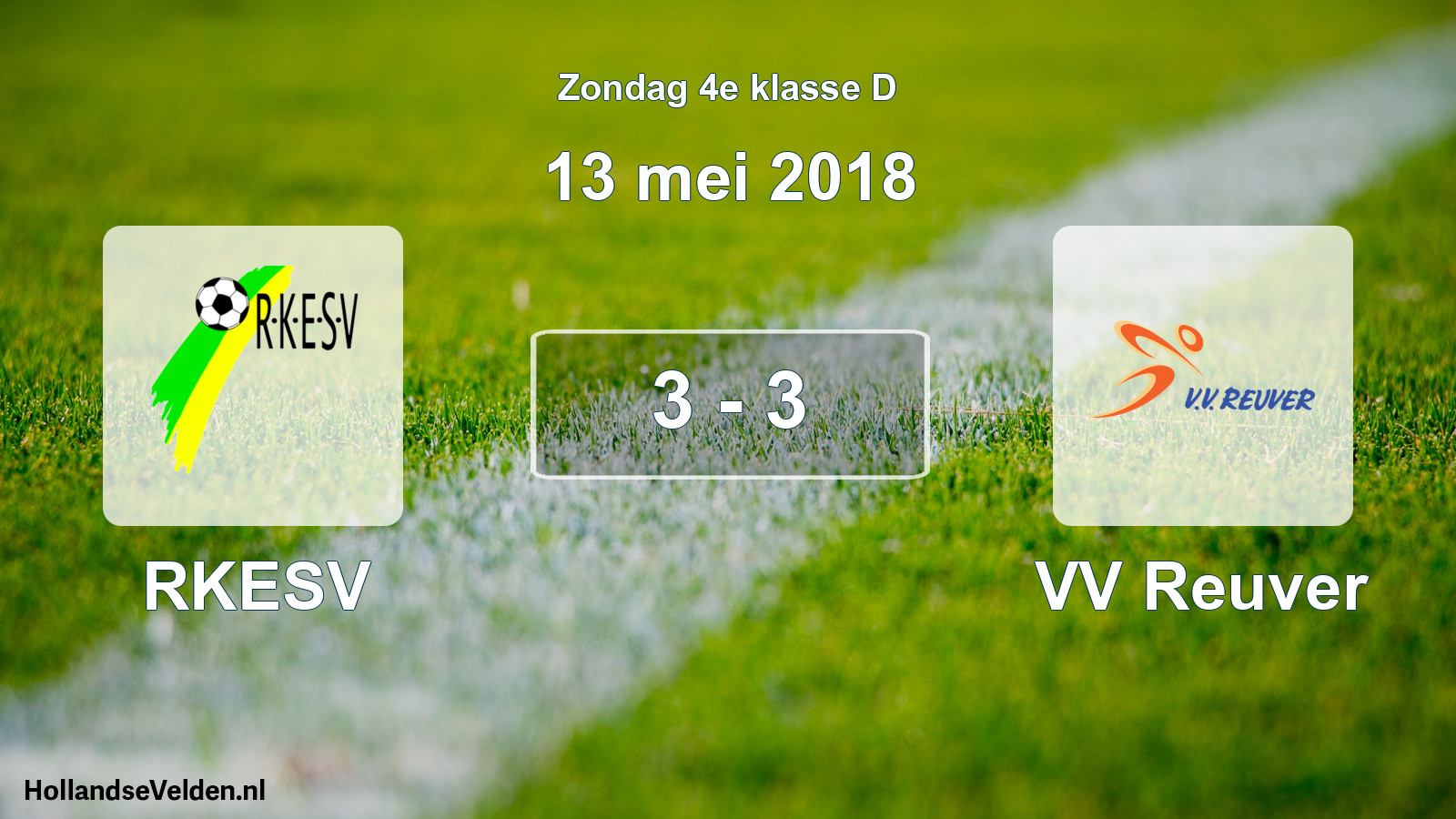 Total number of matches played: RKESV - VV Reuver 3 - 3 (13 May 2018)