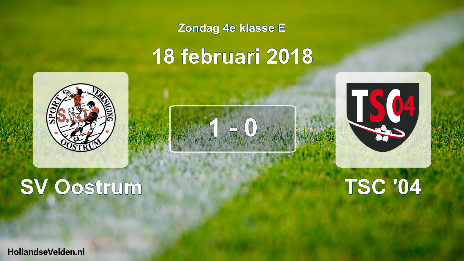 Total number of matches played: SV Oostrum - TSC '04 1 - 0 (18 February 2018)