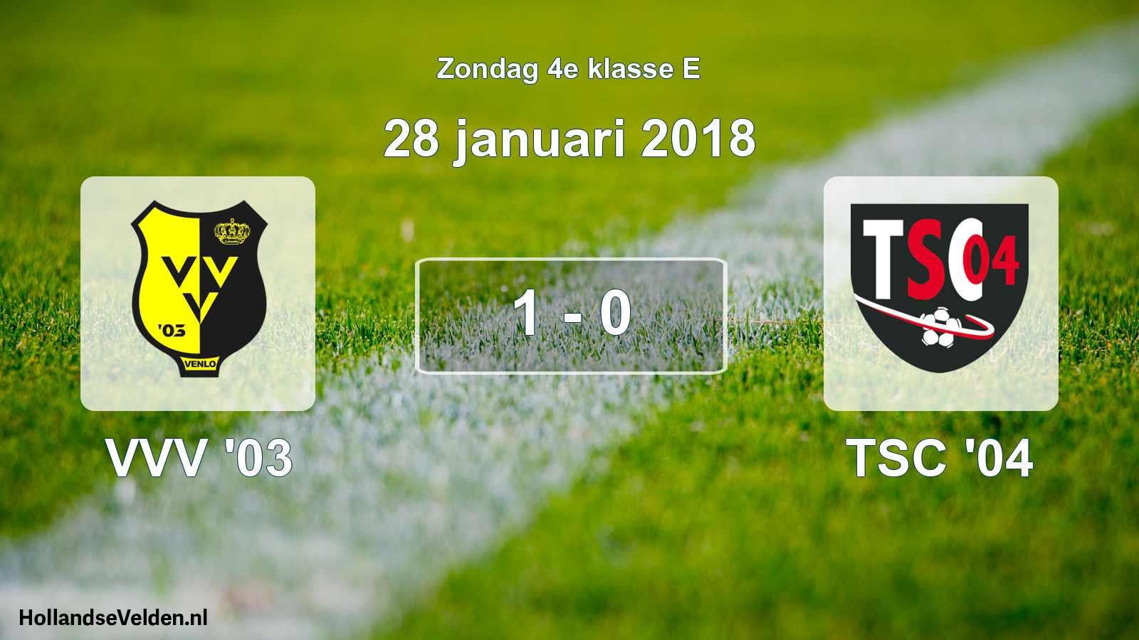 Total number of matches played: VVV '03 - TSC '04 1 - 0 (28 January 2018)