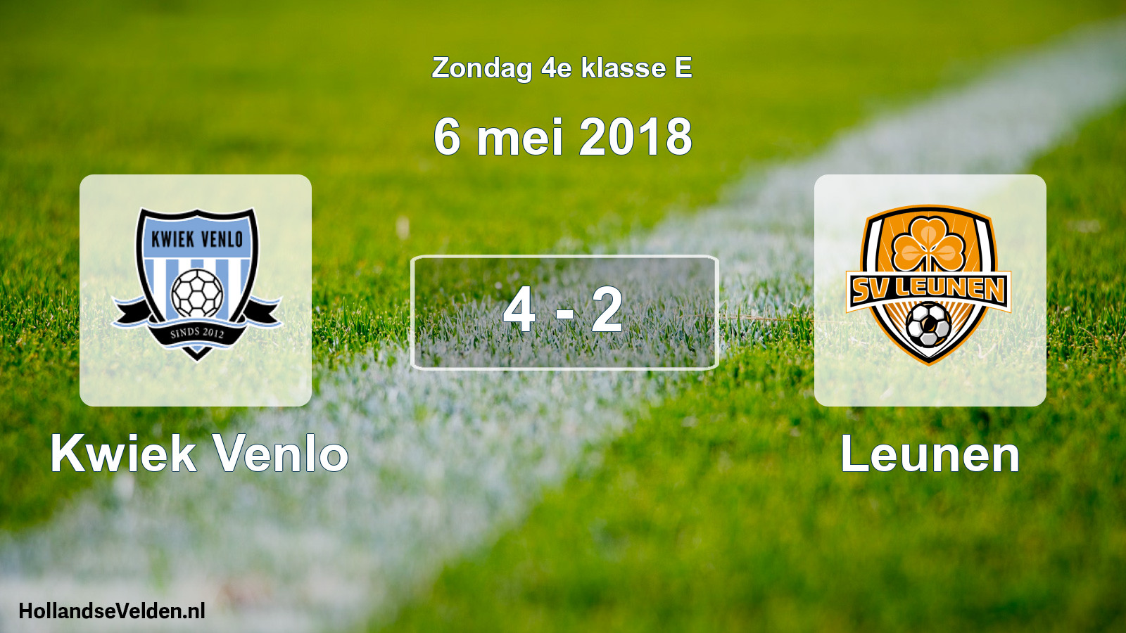 Total number of matches played: Kwiek Venlo - Leunen 4 - 2 (6 May 2018)