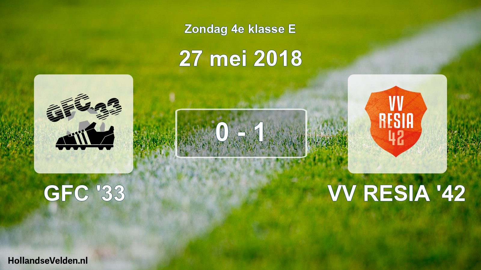Total number of matches played: GFC '33 - VV RESIA '42 0 - 1 (27 May 2018)