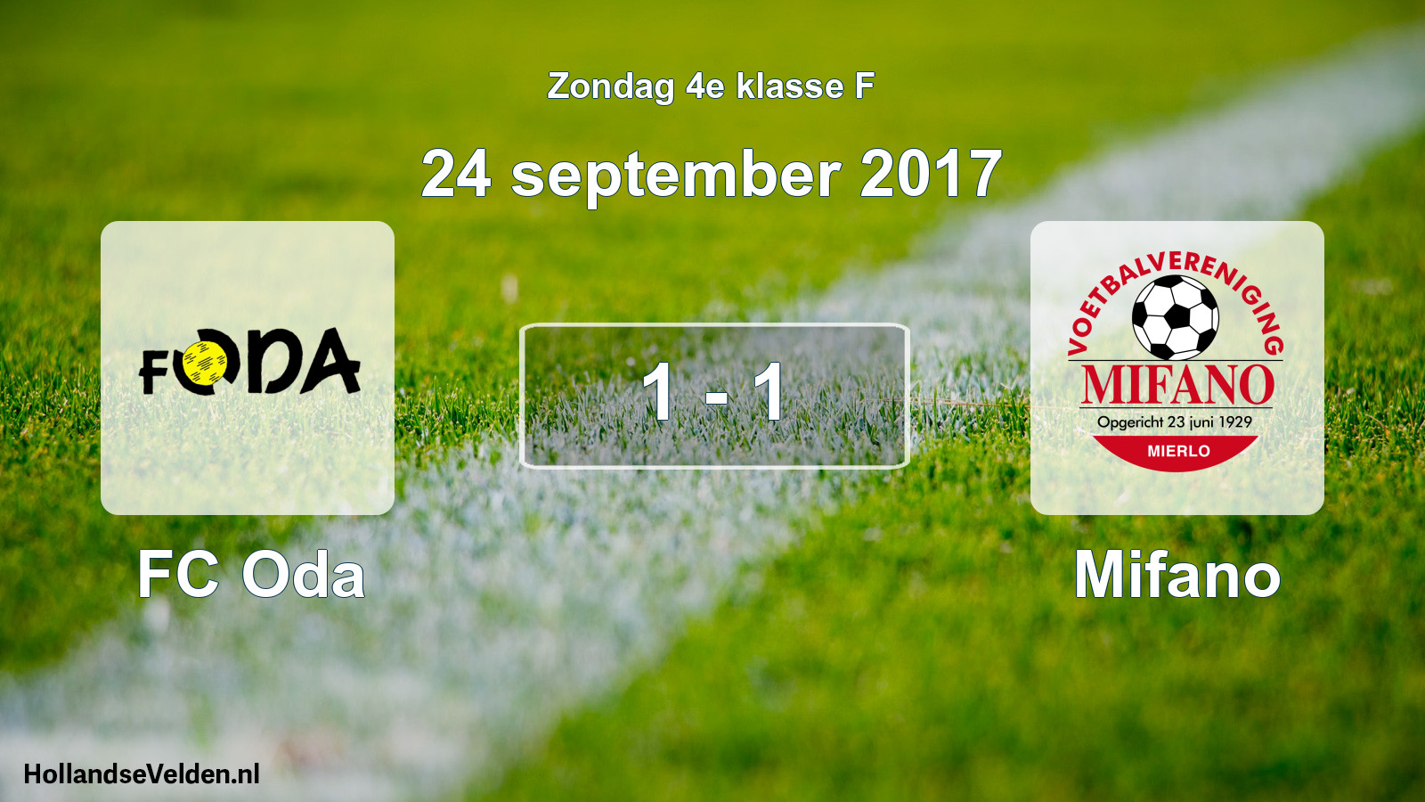 Total number of matches played: FC Oda - Mifano 1 - 1 (24 September 2017)