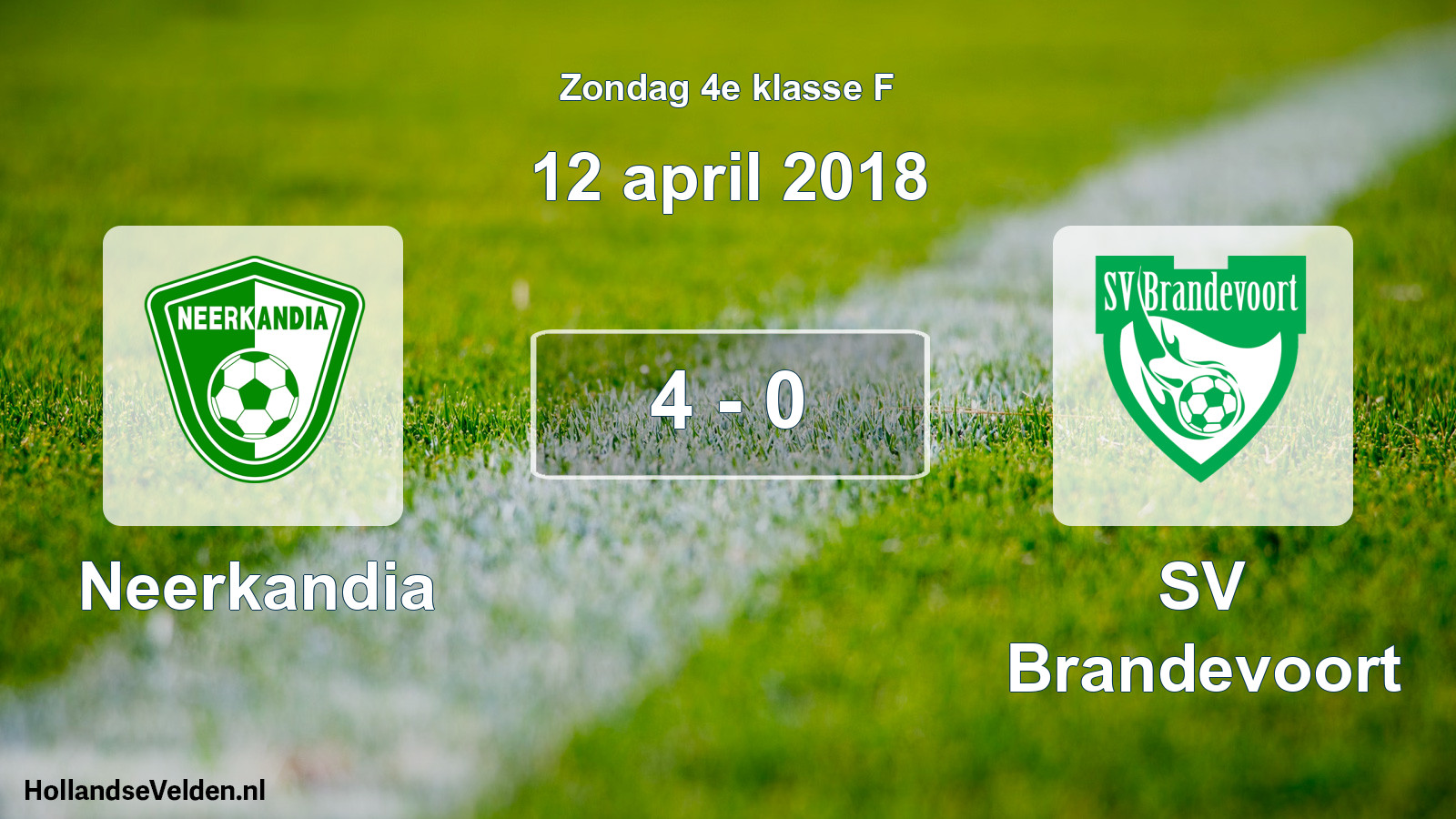 Total number of matches played: Neerkandia - SV Brandevoort 4 - 0 (12 April 2018)