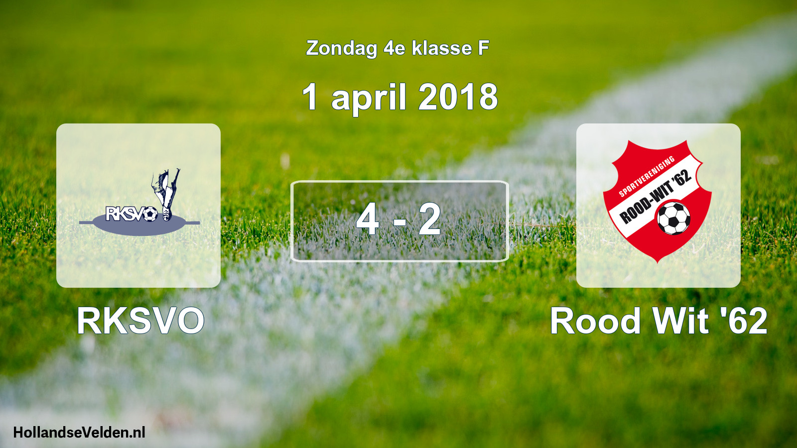 Total number of matches played: RKSVO - Rood Wit '62 4 - 2 (1 April 2018)