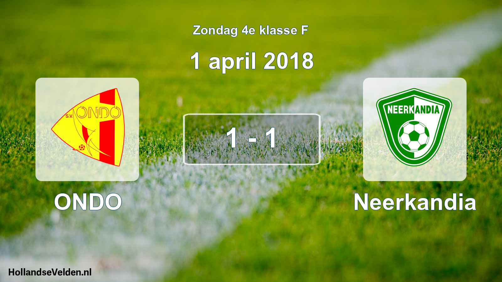 Total number of matches played: ONDO - Neerkandia 1 - 1 (1 April 2018)