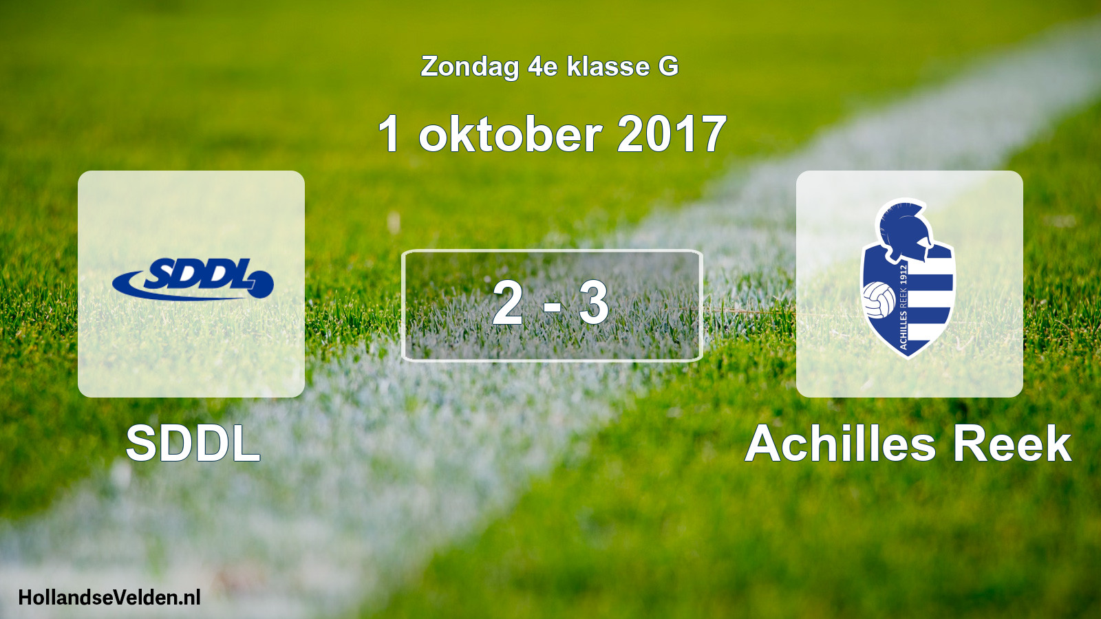 Total number of matches played: SDDL - Achilles Reek 2 - 3 (1 October 2017)