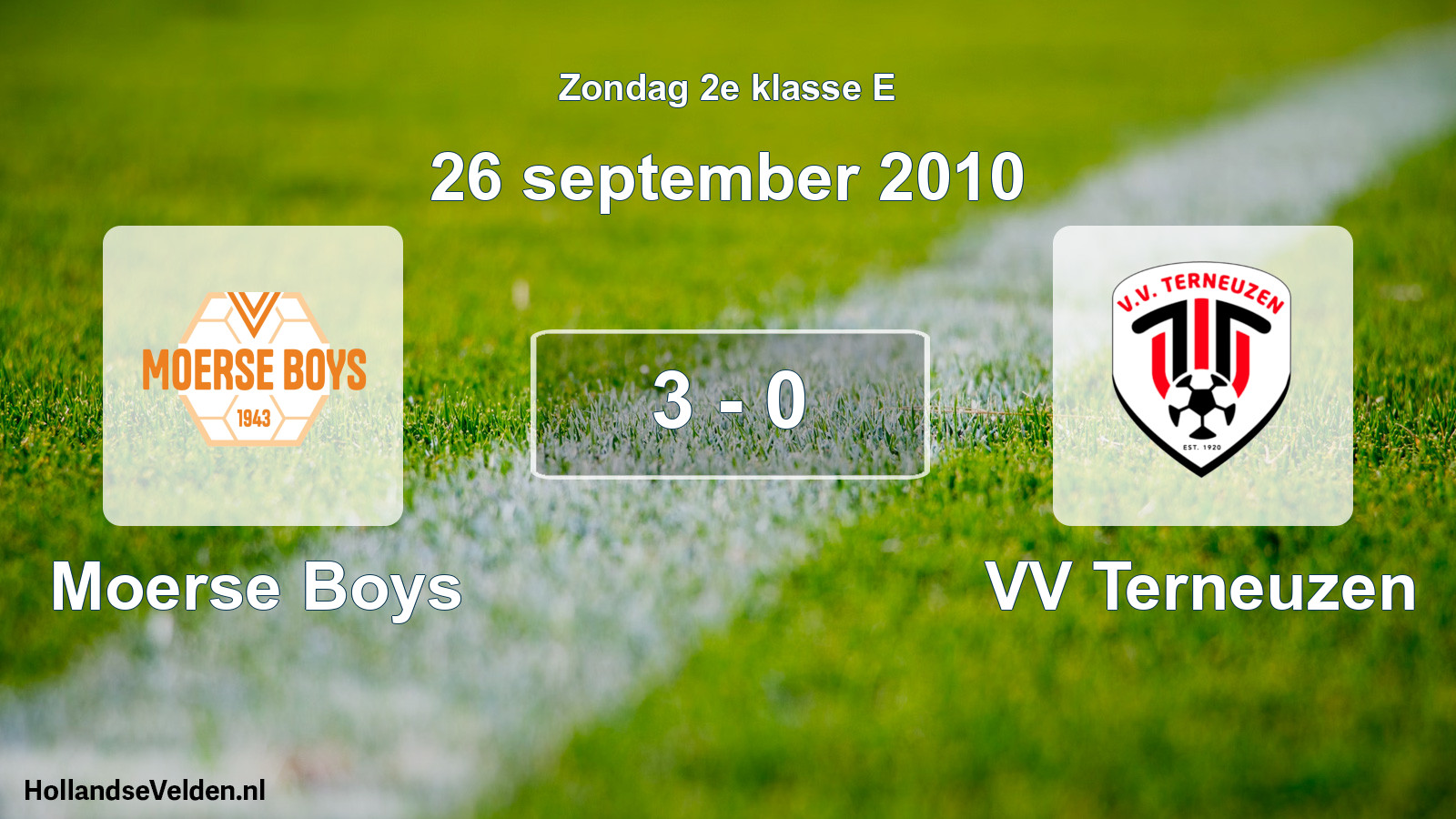 Total number of matches played: Moerse Boys - VV Terneuzen 3 - 0 (26 September 2010)