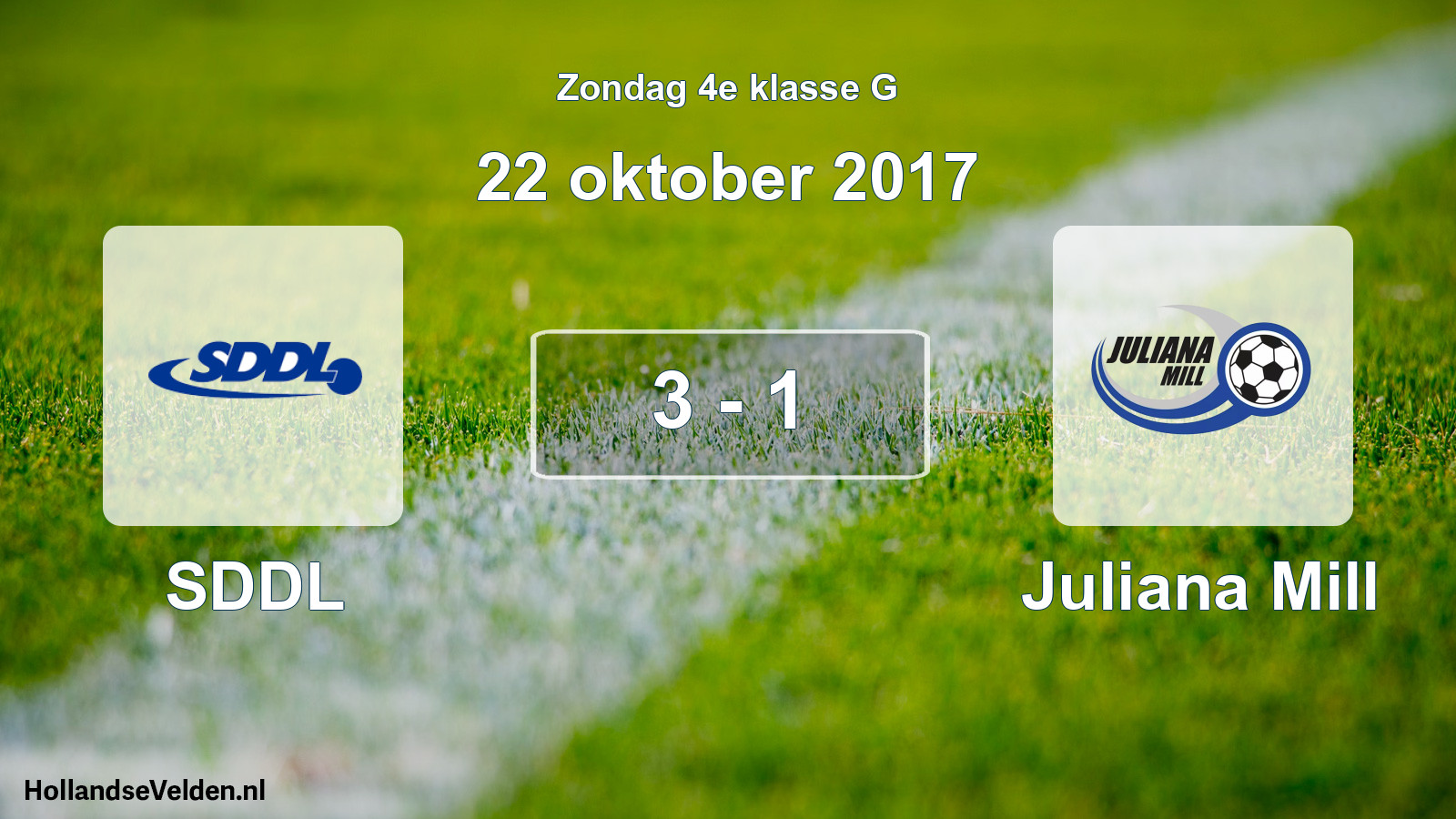 Total number of matches played: SDDL - Juliana Mill 3 - 1 (22 October 2017)