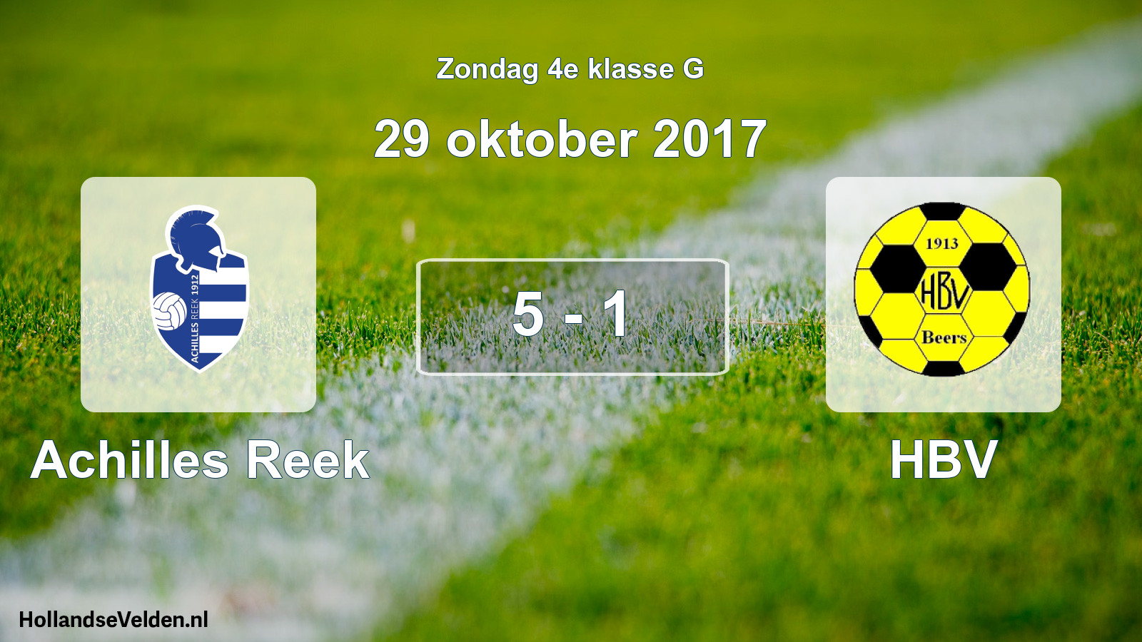 Total number of matches played: Achilles Reek - HBV 5 - 1 (29 October 2017)