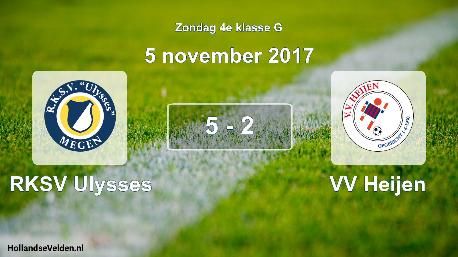 Total number of matches played: RKSV Ulysses - VV Heijen 5 - 2 (5 November 2017)