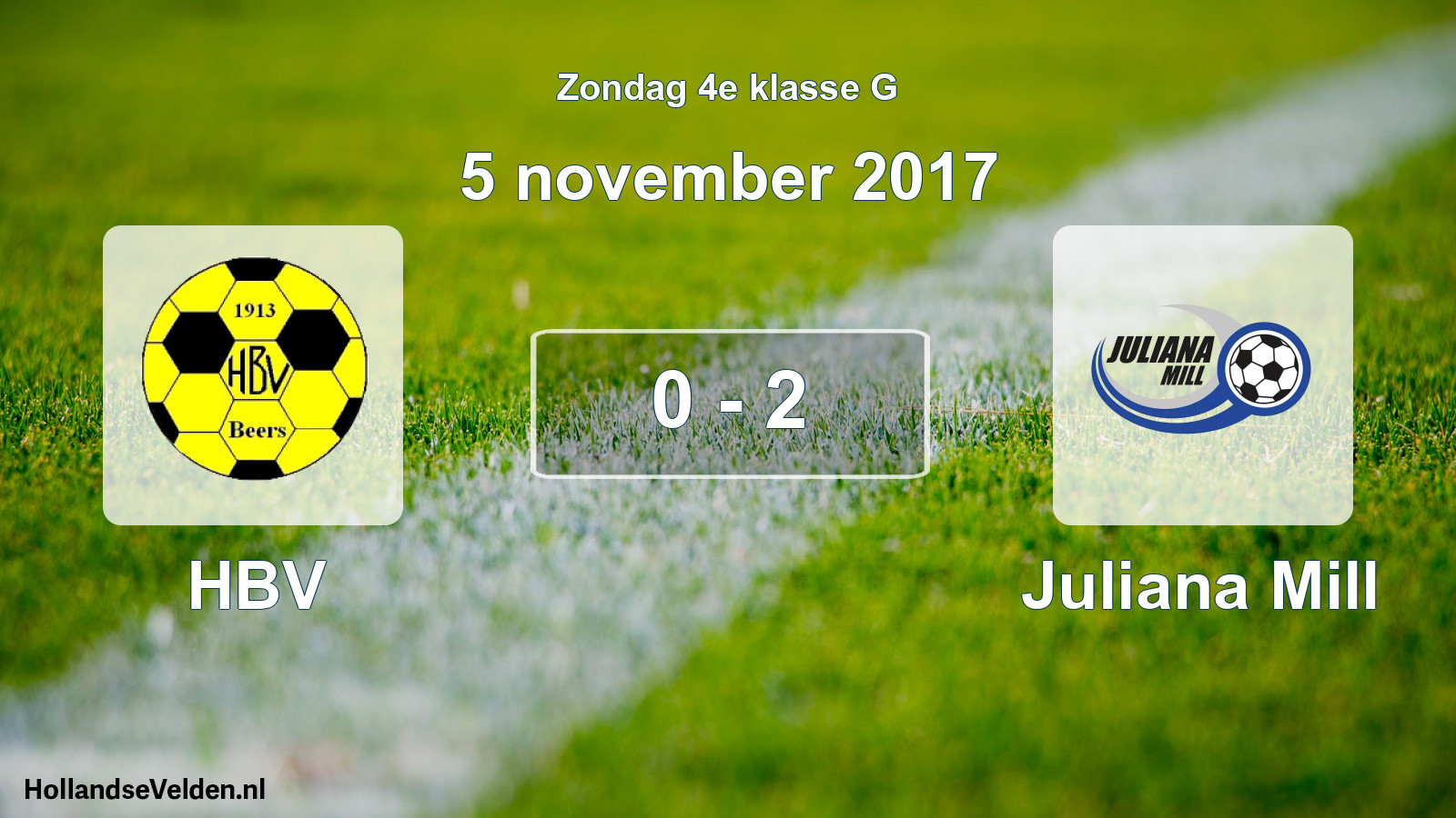 Total number of matches played: HBV - Juliana Mill 0 - 2 (5 November 2017)
