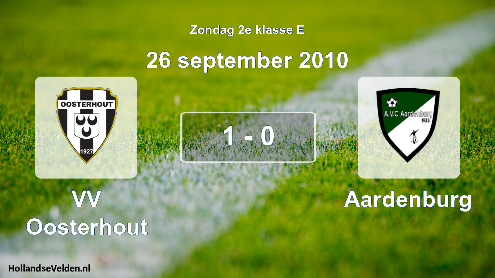 Total number of matches played: VV Oosterhout - Aardenburg 1 - 0 (26 September 2010)
