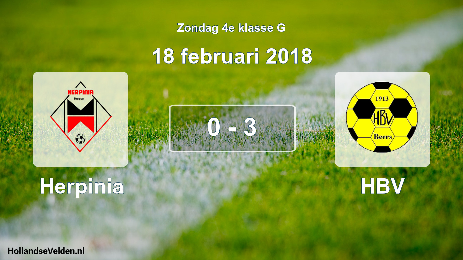Total number of matches played: Herpinia - HBV 0 - 3 (18 February 2018)