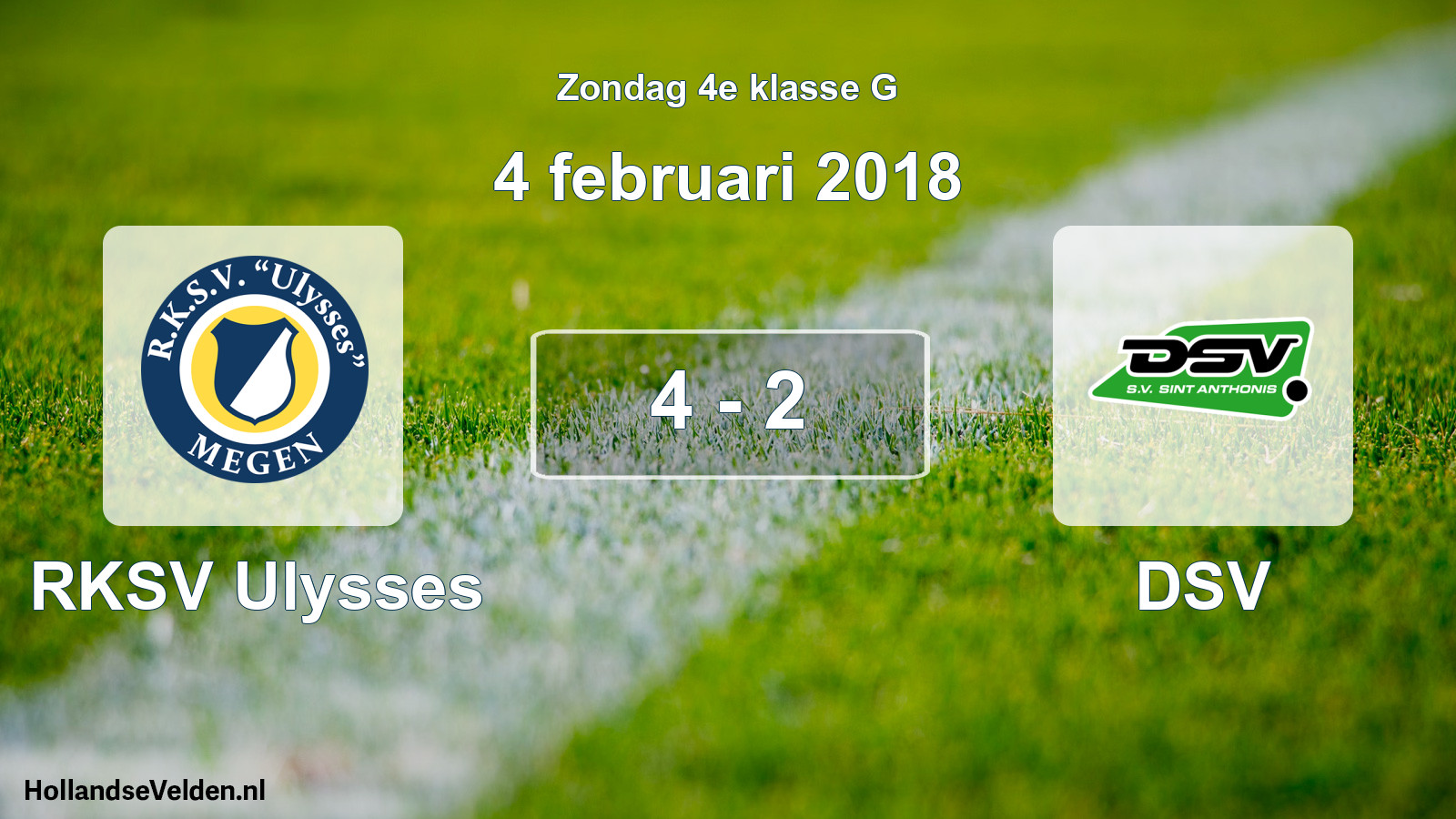 Total number of matches played: RKSV Ulysses - DSV 4 - 2 (4 February 2018)