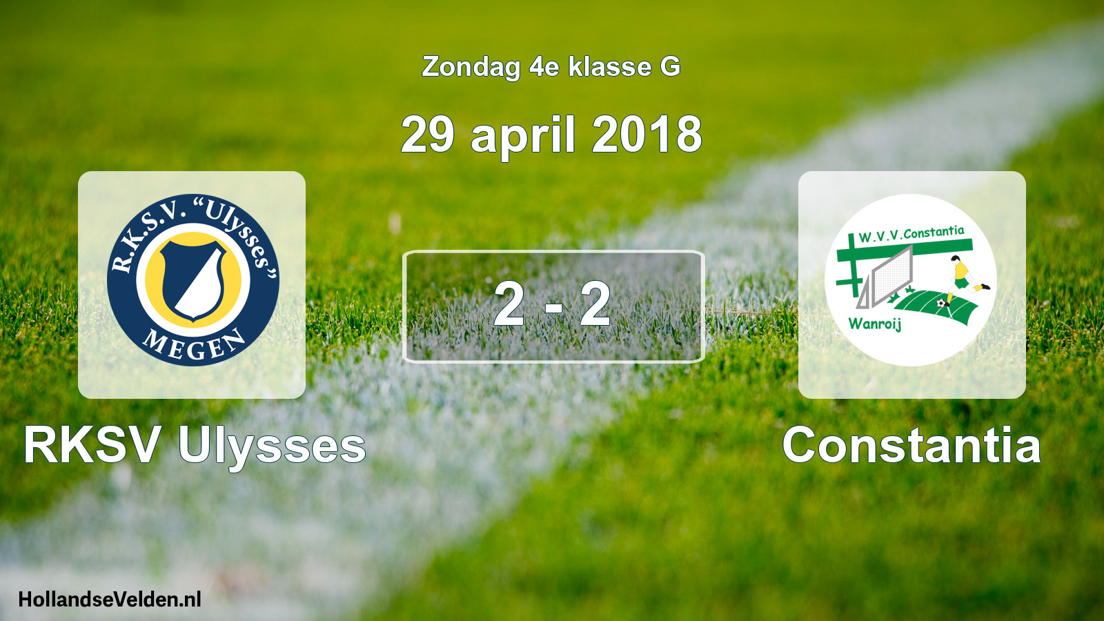 Total number of matches played: RKSV Ulysses - Constantia 2 - 2 (29 April 2018)