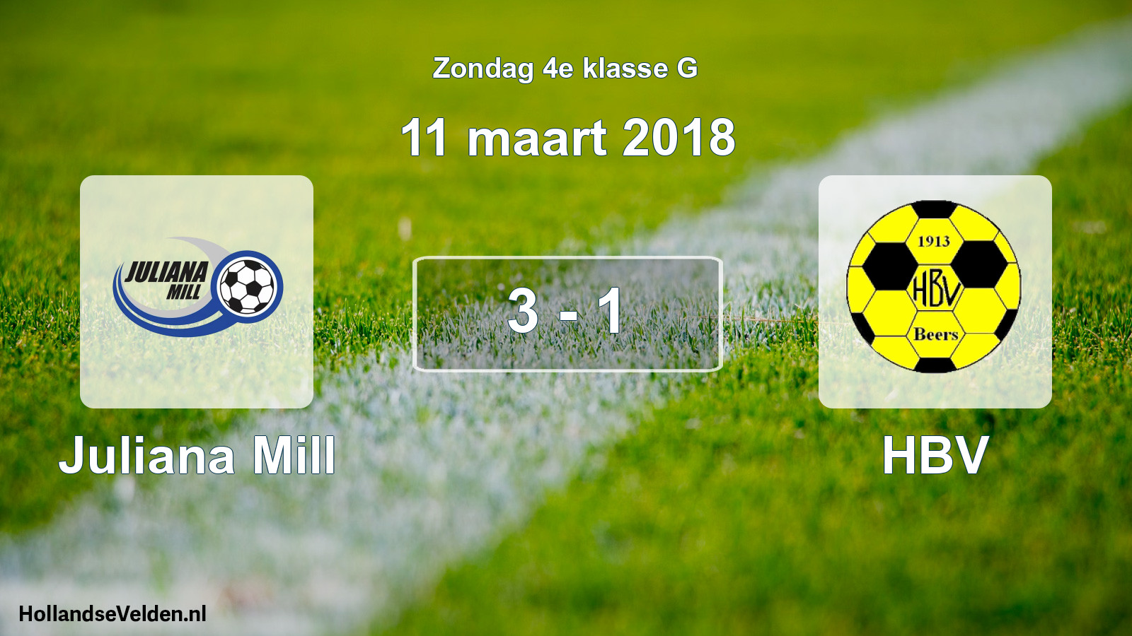 Total number of matches played: Juliana Mill - HBV 3 - 1 (11 March 2018)