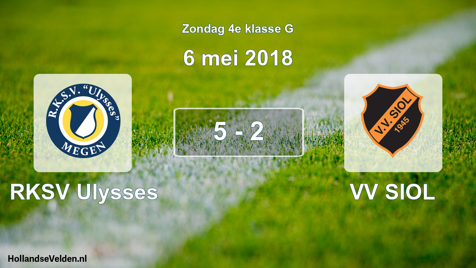 Total number of matches played: RKSV Ulysses - VV SIOL 5 - 2 (6 May 2018)