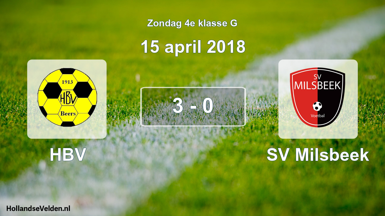 Total number of matches played: HBV - SV Milsbeek 3 - 0 (15 April 2018)
