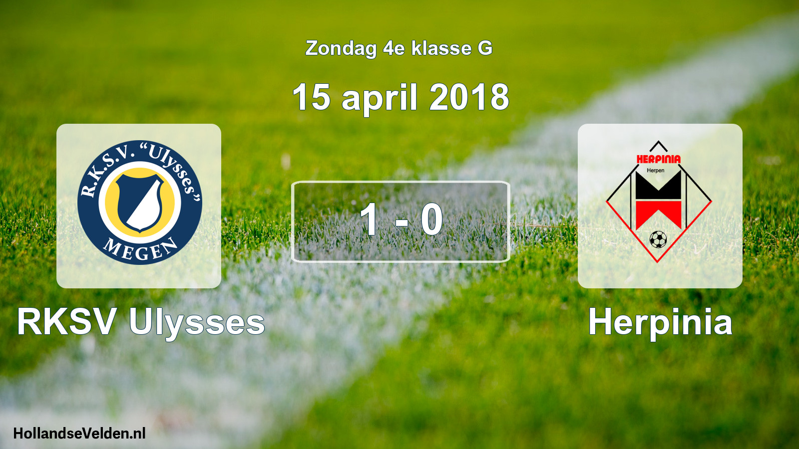 Total number of matches played: RKSV Ulysses - Herpinia 1 - 0 (15 April 2018)