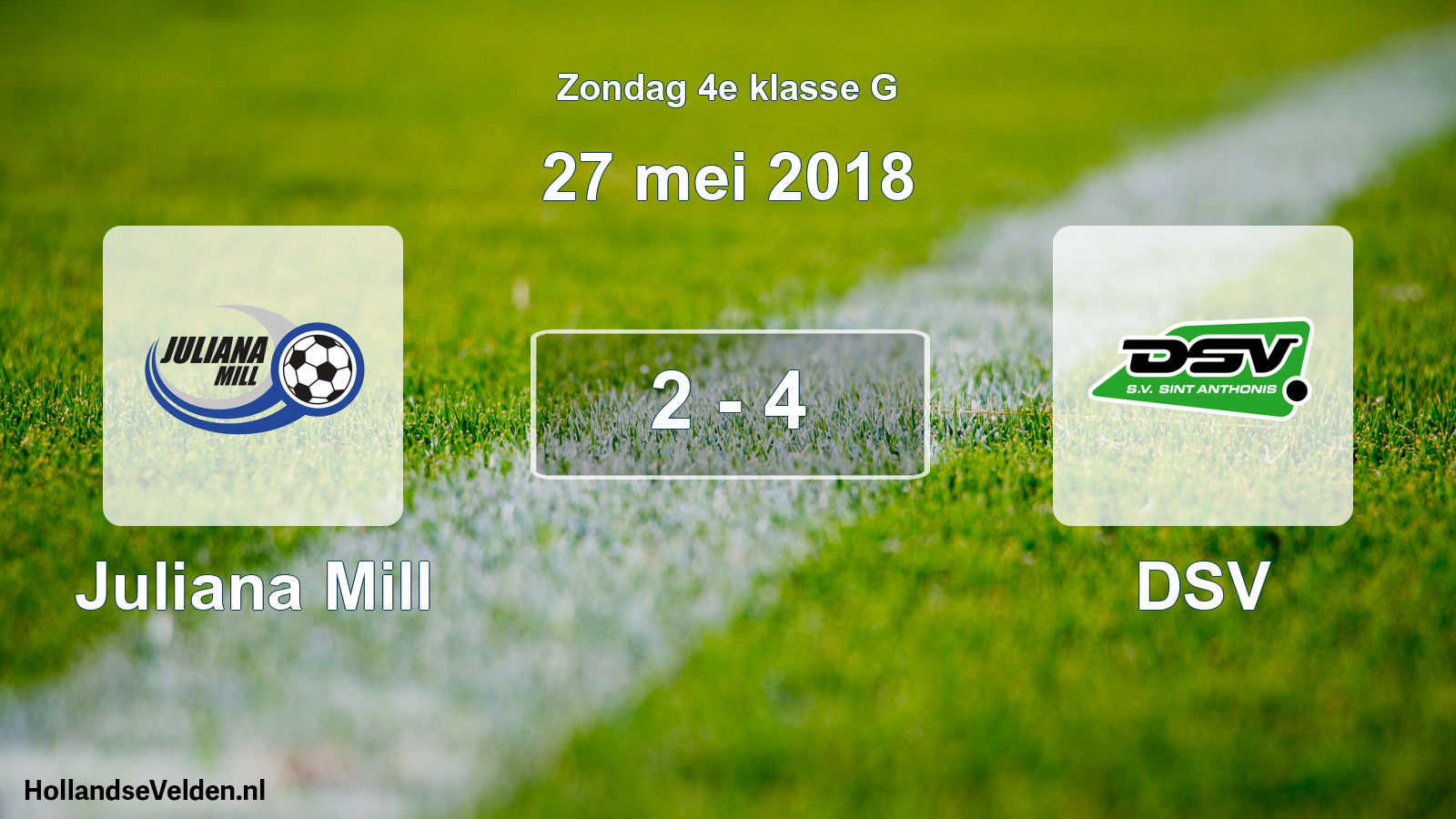 Total number of matches played: Juliana Mill - DSV 2 - 4 (27 May 2018)