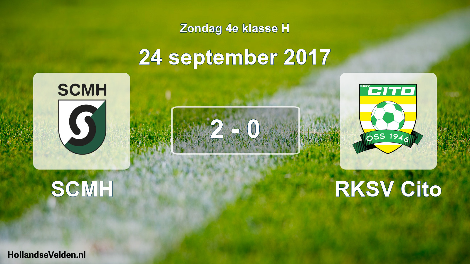 Total number of matches played: SCMH - RKSV Cito 2 - 0 (24 September 2017)