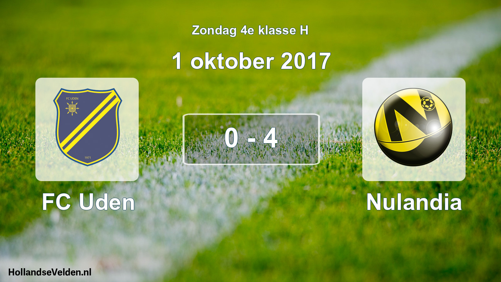 Total number of matches played: FC Uden - Nulandia 0 - 4 (1 October 2017)