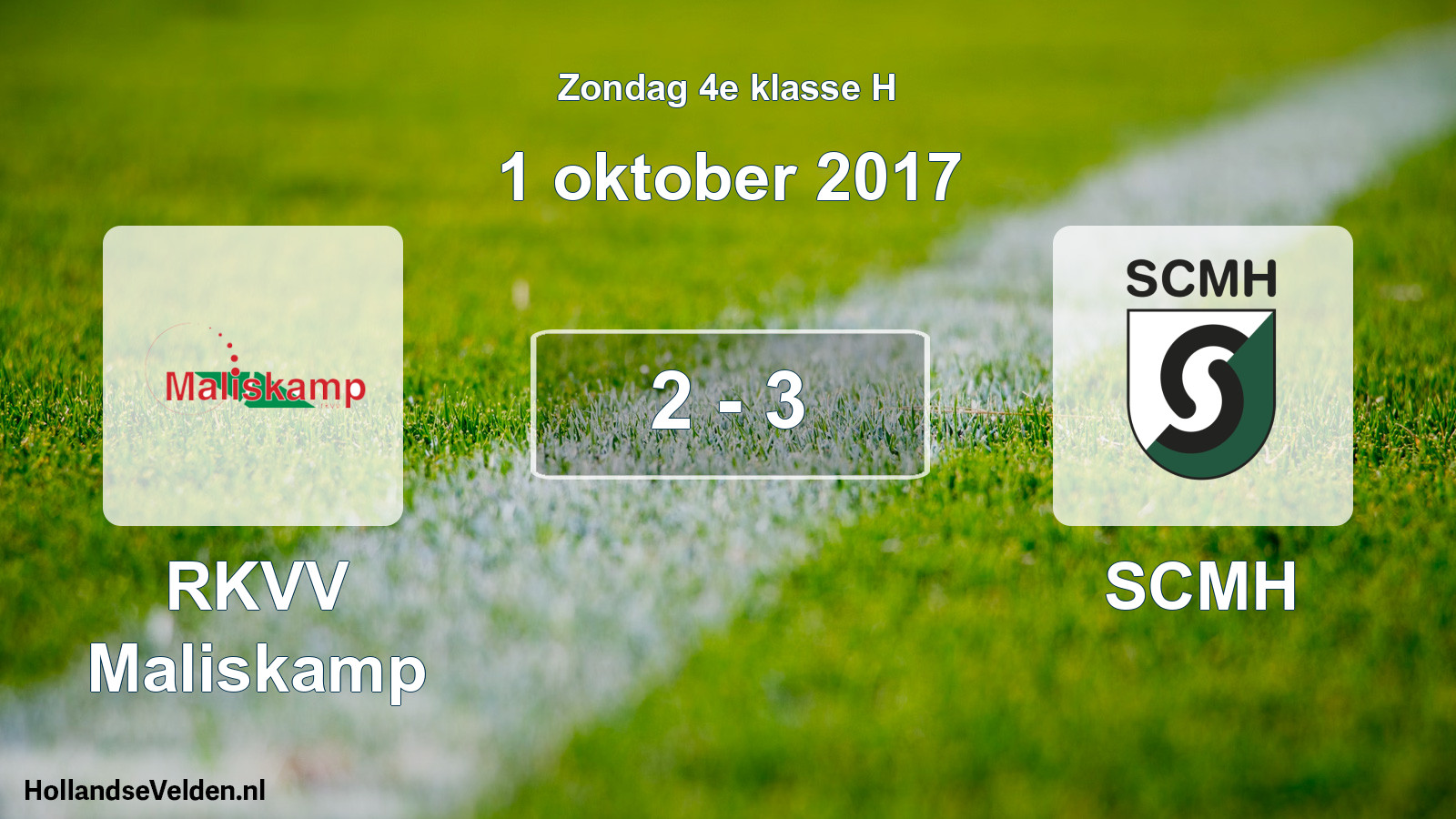 Total number of matches played: RKVV Maliskamp - SCMH 2 - 3 (1 October 2017)