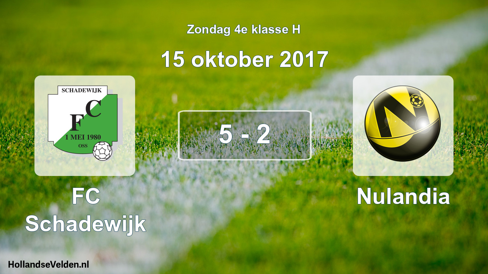 Total number of matches played: FC Schadewijk - Nulandia 5 - 2 (15 October 2017)