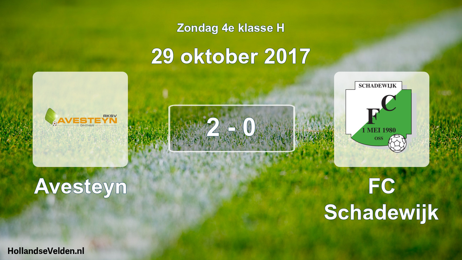 Total number of matches played: Avesteyn - FC Schadewijk 2 - 0 (29 October 2017)