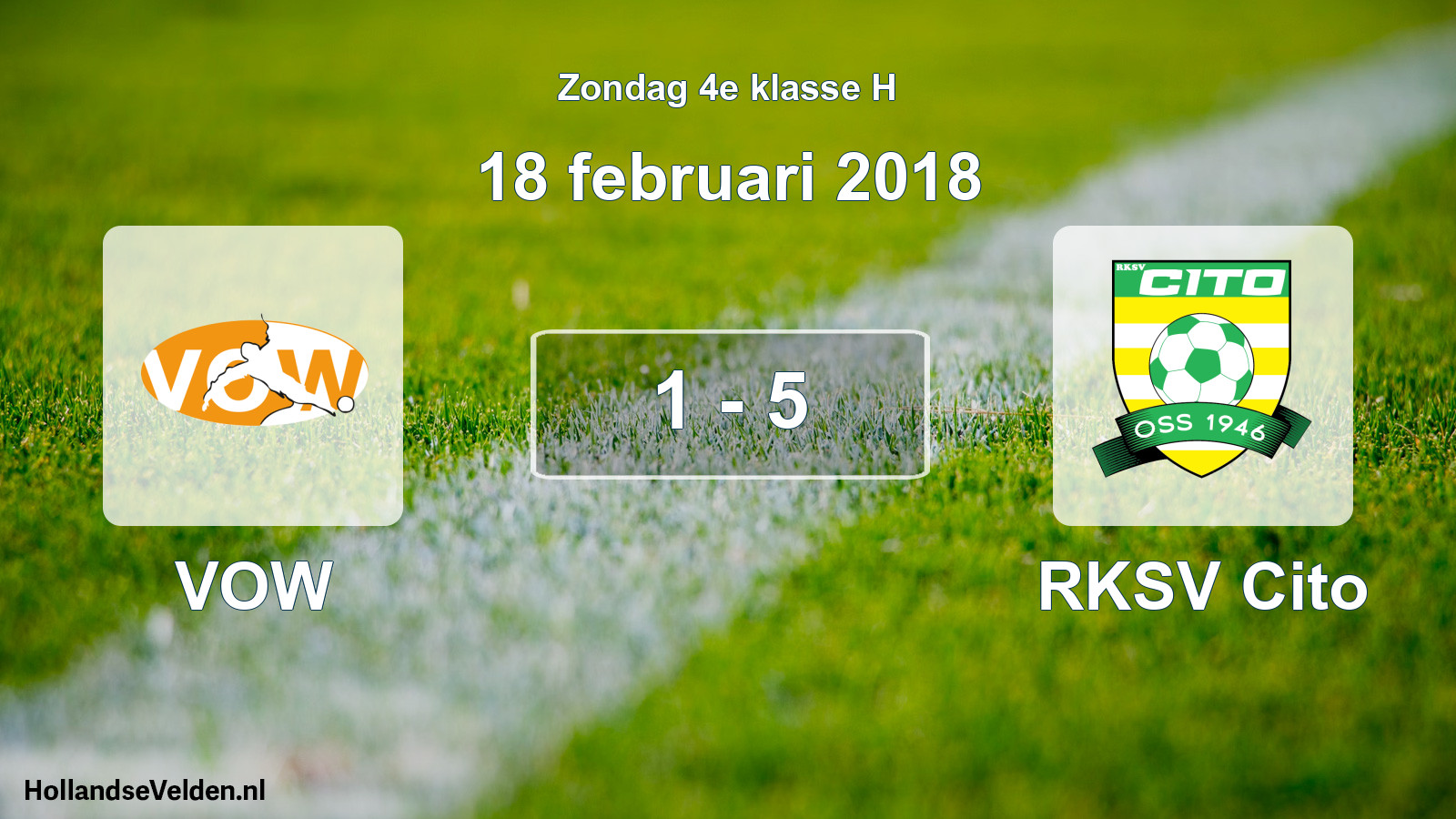 Total number of matches played: VOW - RKSV Cito 1 - 5 (18 February 2018)
