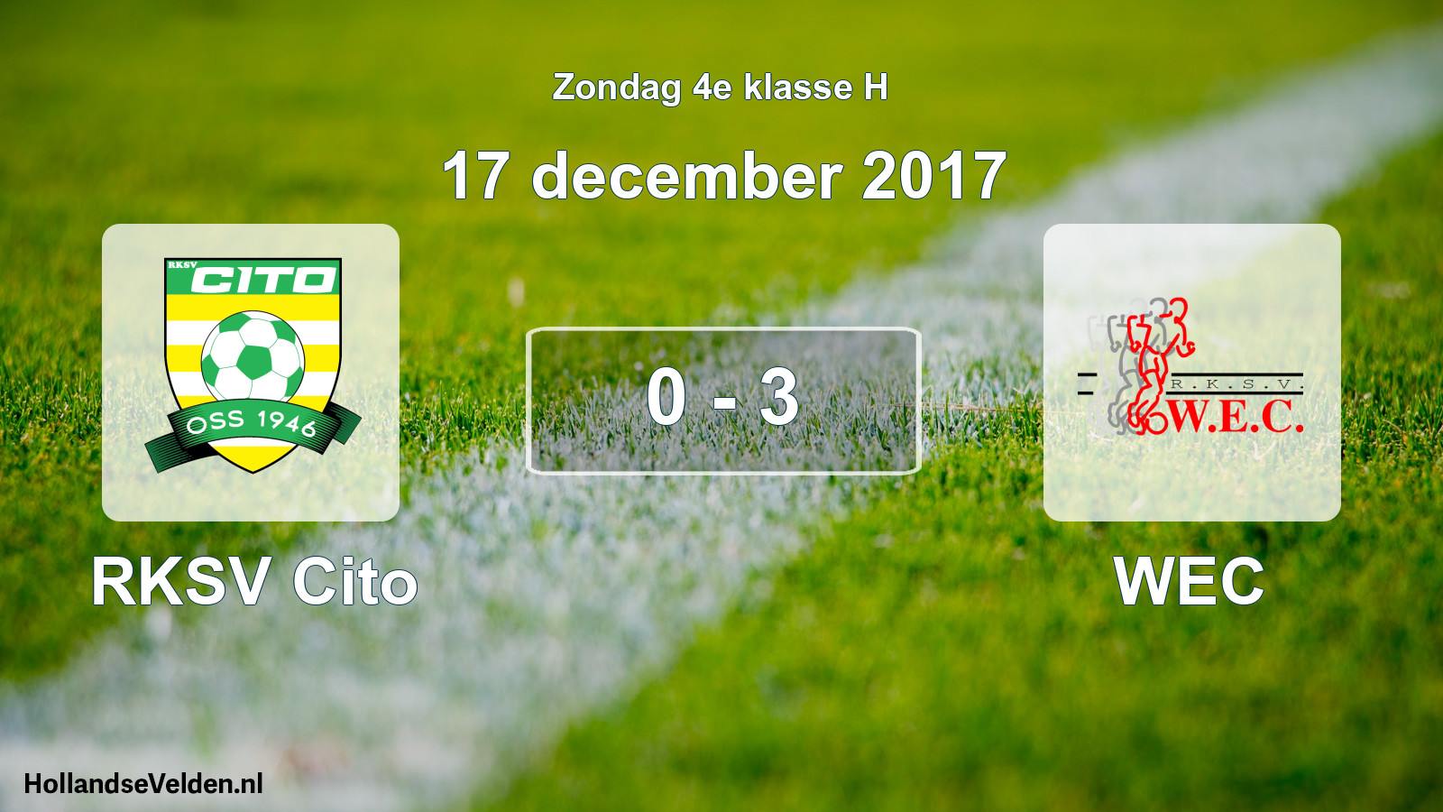 Total number of matches played: RKSV Cito - WEC 0 - 3 (17 December 2017)