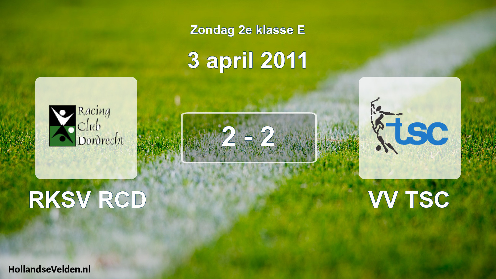 Total number of matches played: RKSV RCD - VV TSC 2 - 2 (3 April 2011)