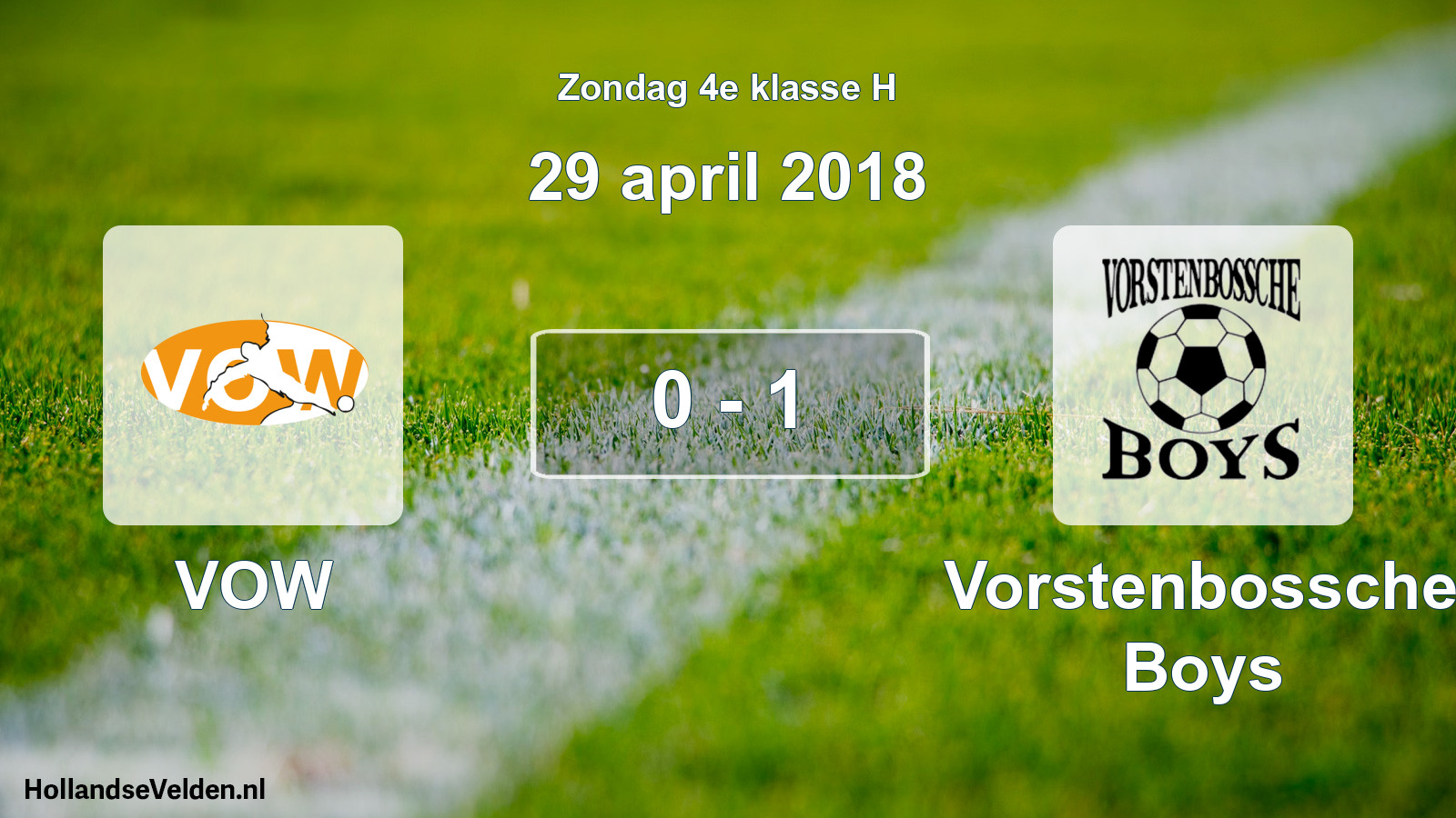 Total number of matches played: VOW - Vorstenbossche Boys 0 - 1 (29 April 2018)