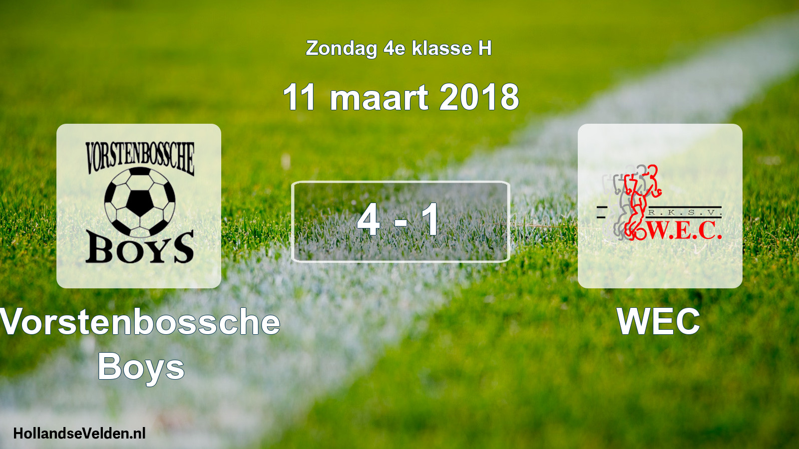 Total number of matches played: Vorstenbossche Boys - WEC 4 - 1 (11 March 2018)