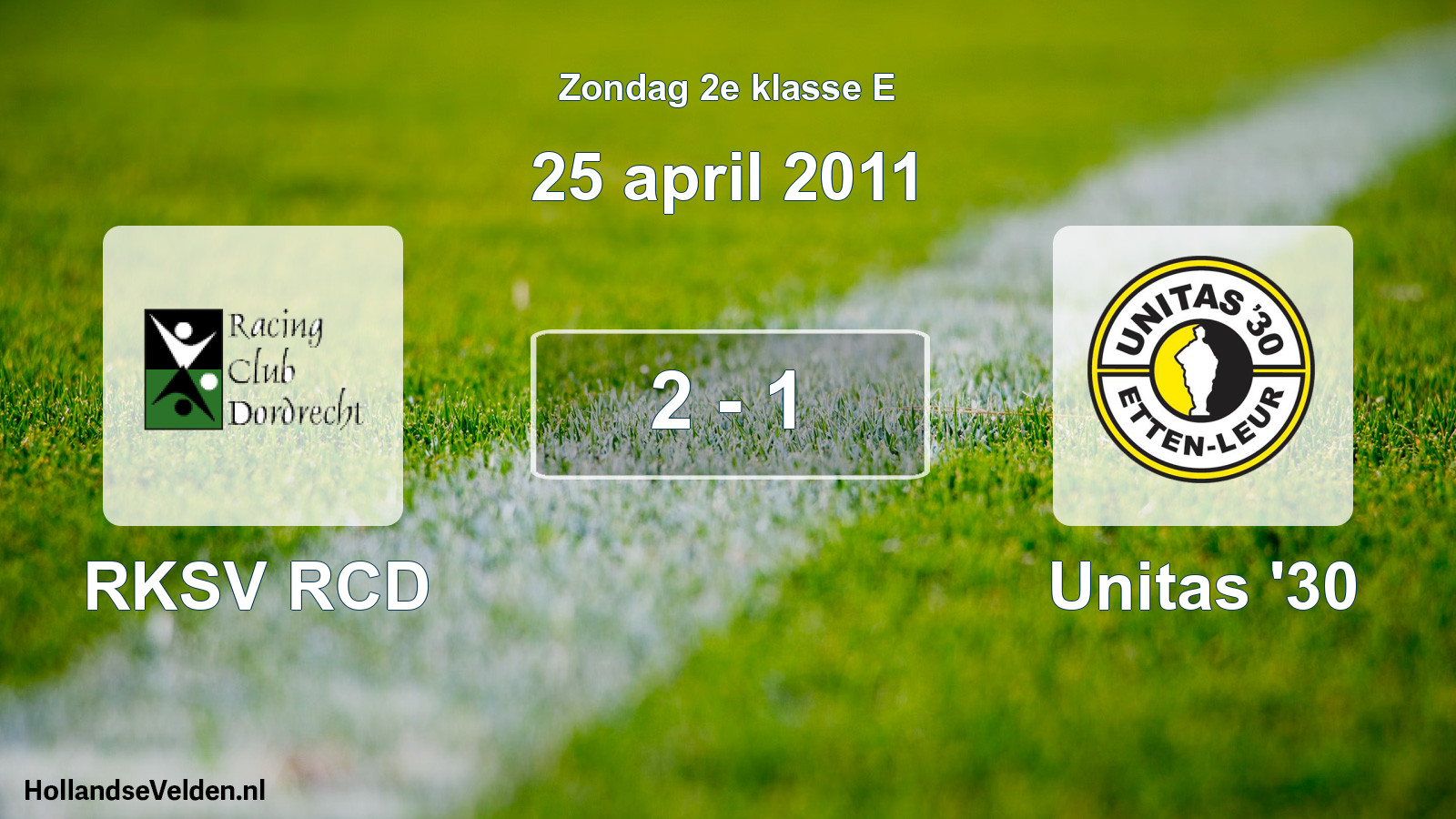 Total number of matches played: RKSV RCD - Unitas '30 2 - 1 (25 April 2011)