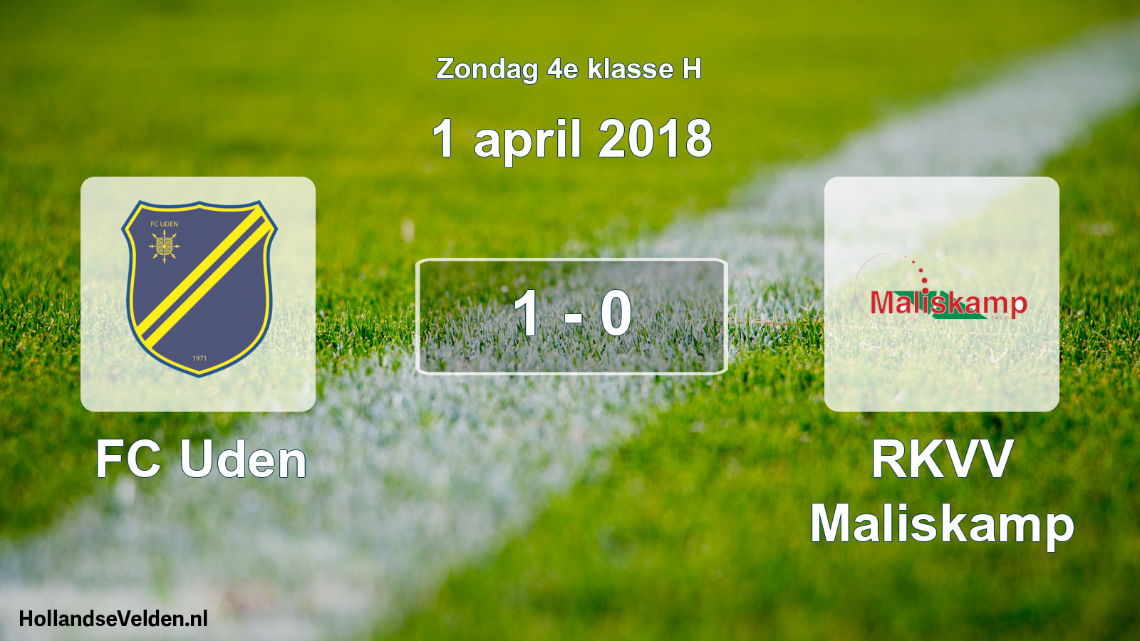 Total number of matches played: FC Uden - RKVV Maliskamp 1 - 0 (1 April 2018)