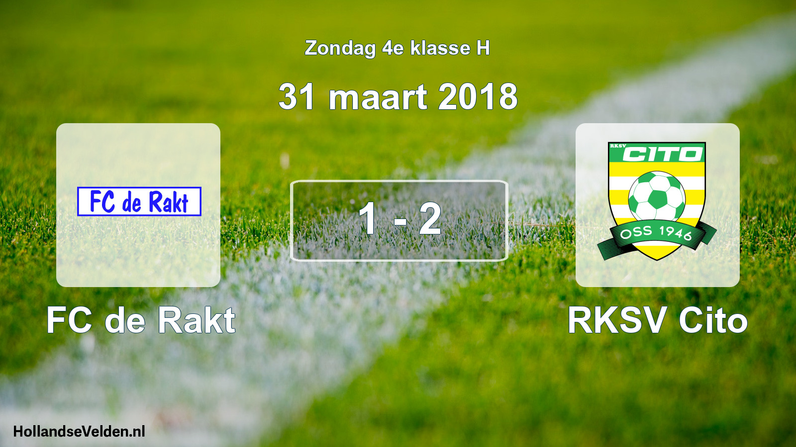 Total number of matches played: FC de Rakt - RKSV Cito 1 - 2 (31 March 2018)