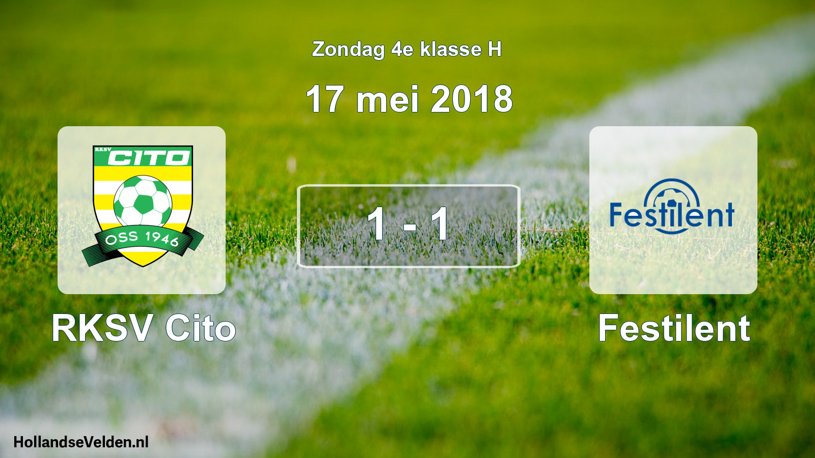 Total number of matches played: RKSV Cito - Festilent 1 - 1 (17 May 2018)