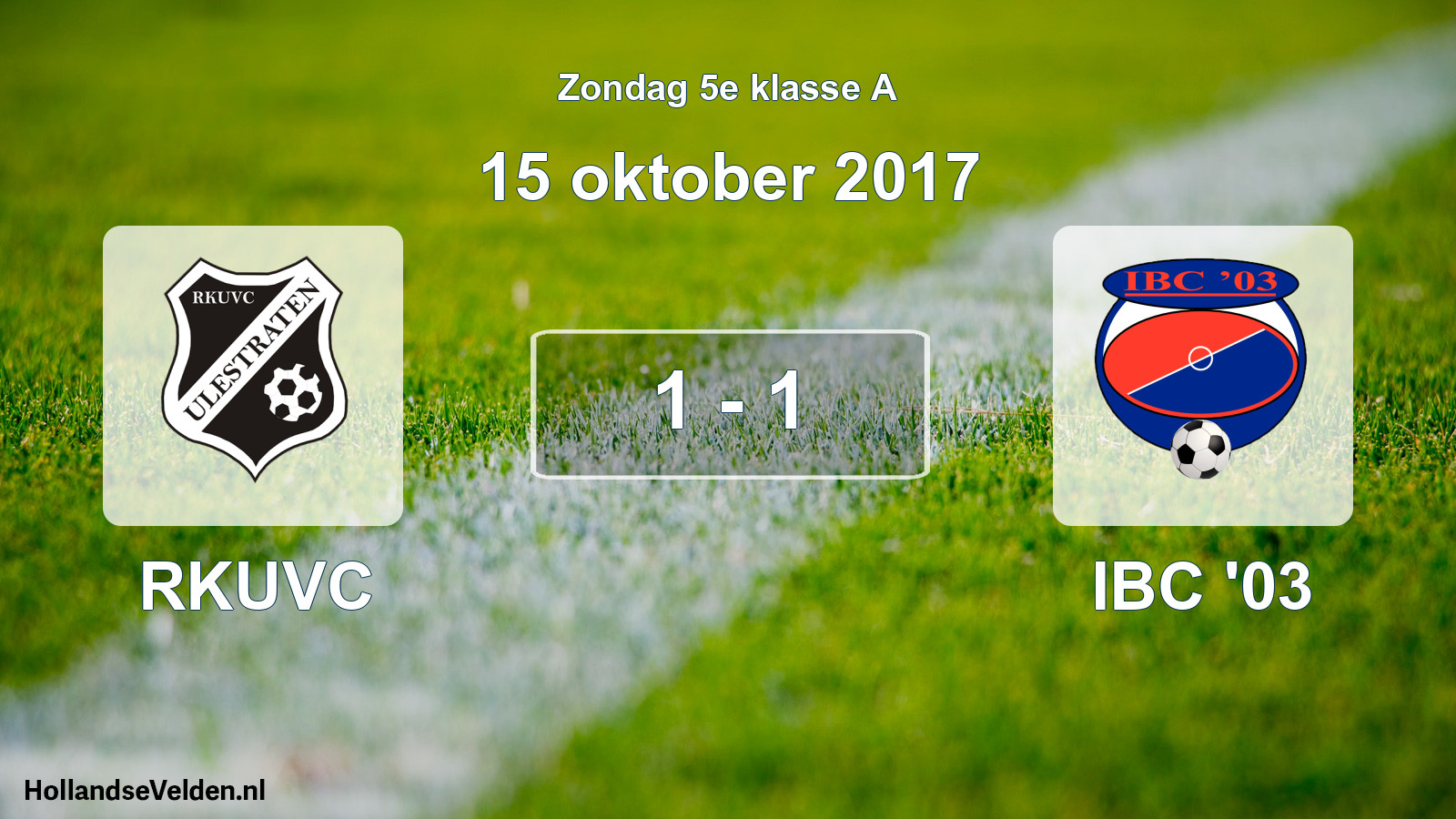 Total number of matches played: RKUVC - IBC '03 1 - 1 (15 October 2017)