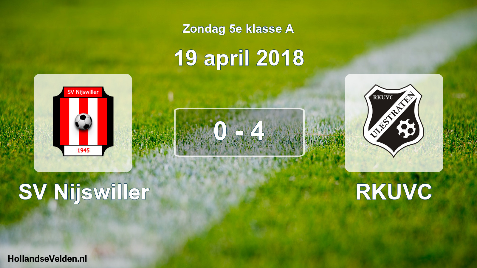 Total number of matches played: SV Nijswiller - RKUVC 0 - 4 (19 April 2018)