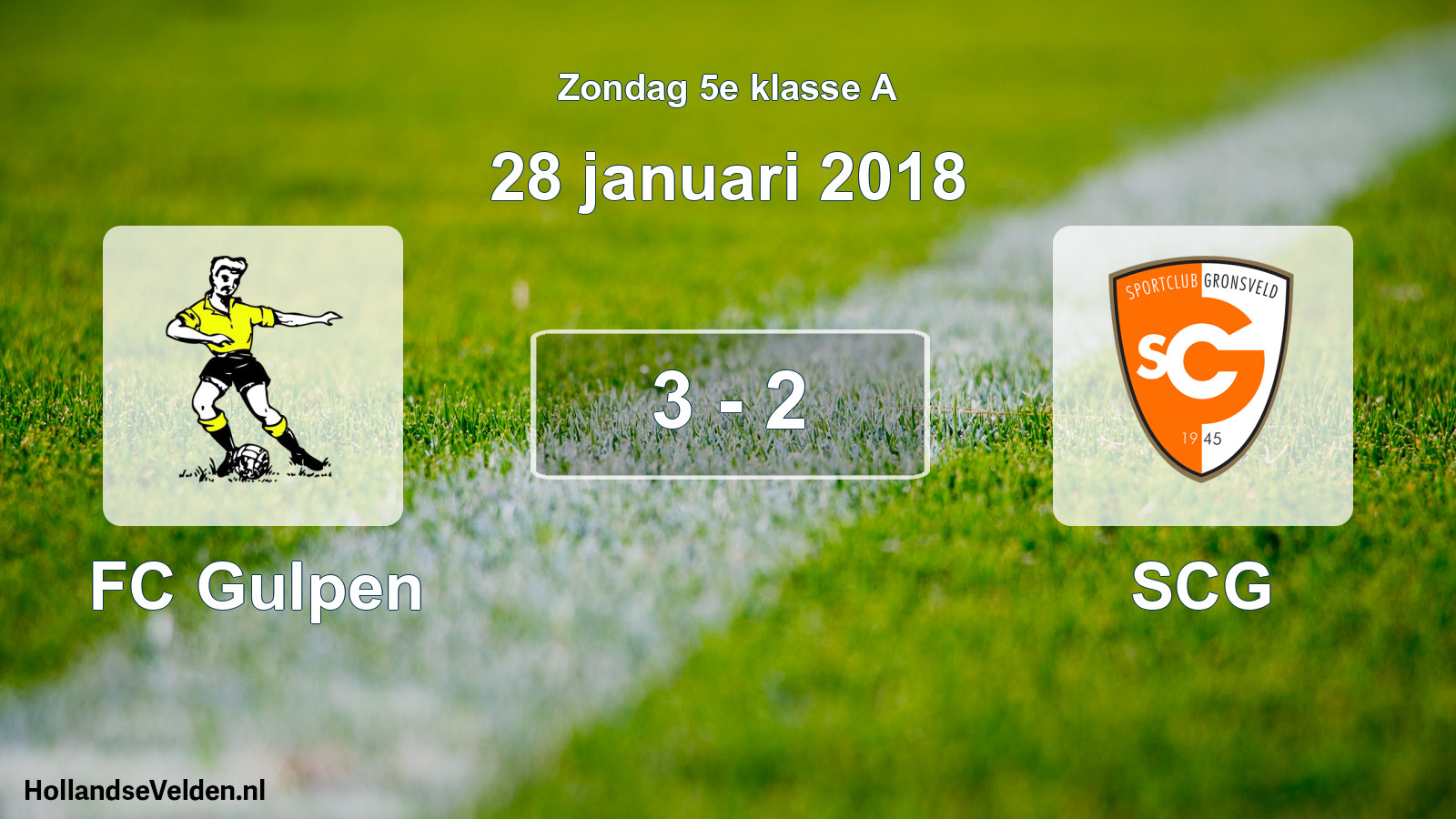Total number of matches played: FC Gulpen - SCG 3 - 2 (28 January 2018)