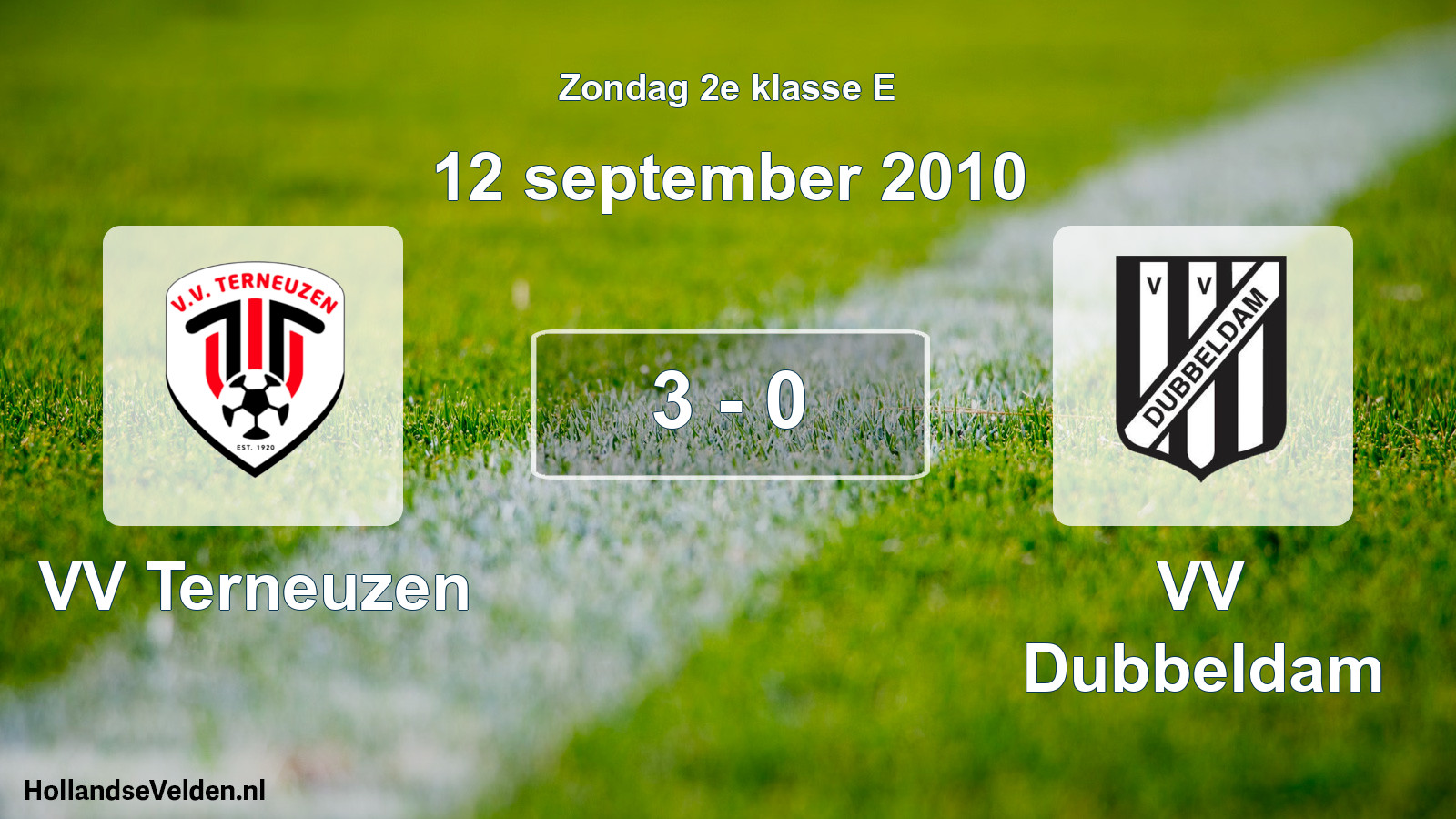 Total number of matches played: VV Terneuzen - VV Dubbeldam 3 - 0 (12 September 2010)