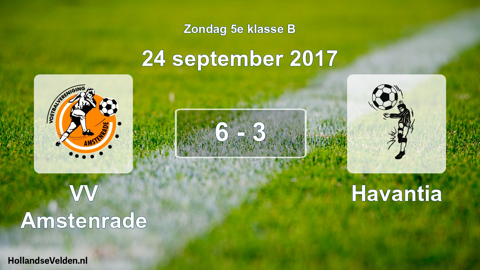 Total number of matches played: VV Amstenrade - Havantia 6 - 3 (24 September 2017)
