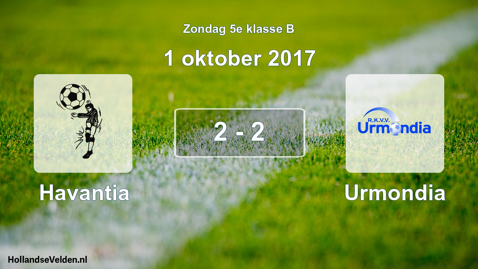Total number of matches played: Havantia - Urmondia 2 - 2 (1 October 2017)