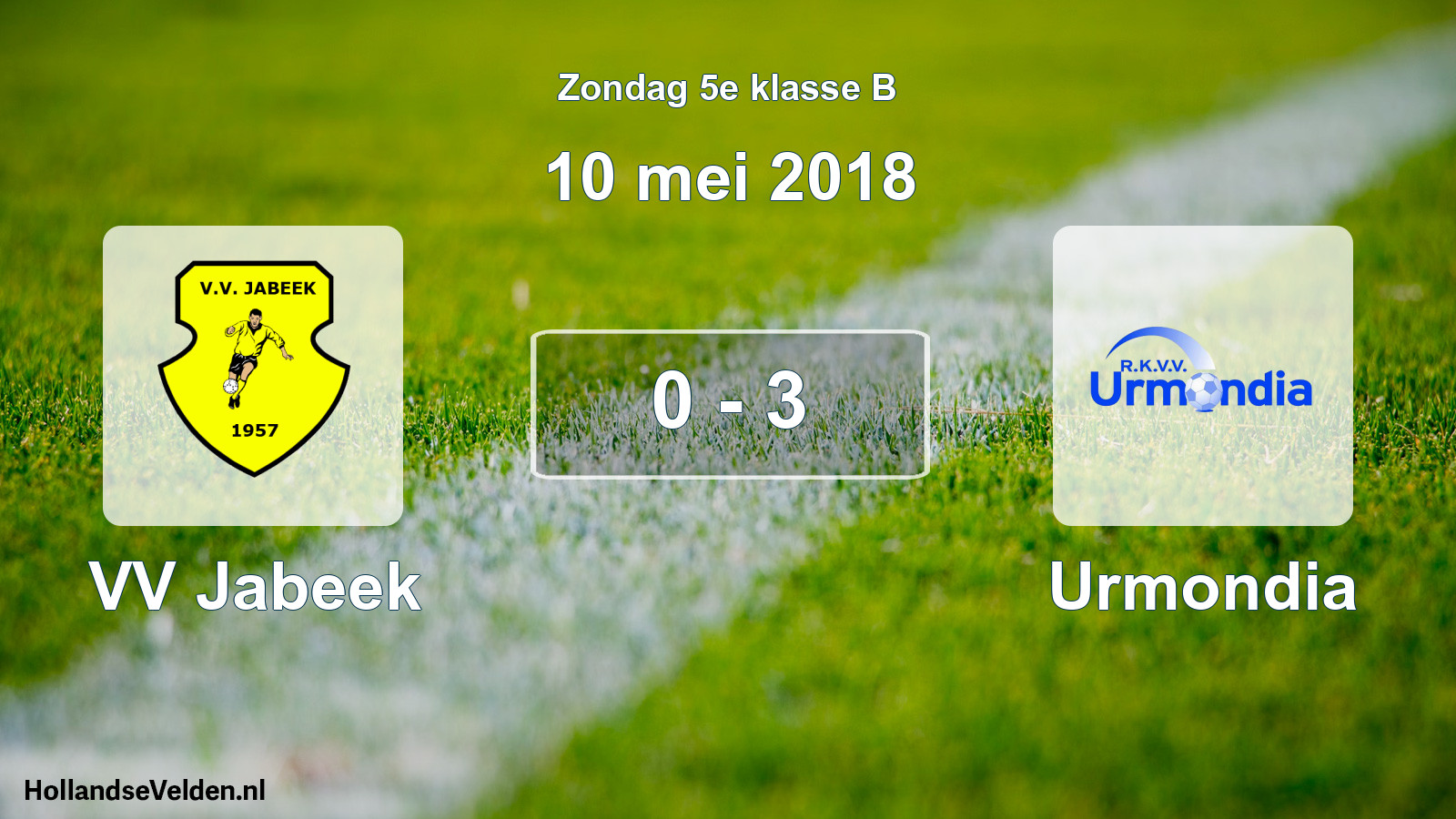 Total number of matches played: VV Jabeek - Urmondia 0 - 3 (10 May 2018)